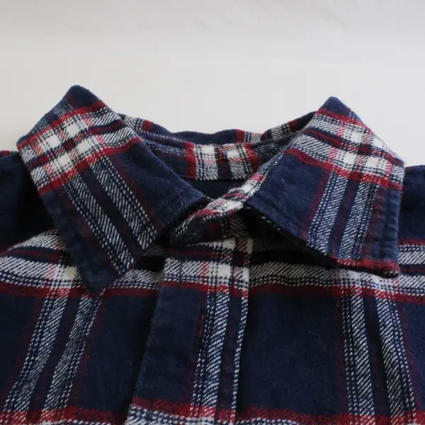 Jachs Men's M Blue and Red Plaid Heavy Weight Long Sleeve Flannel Button Up