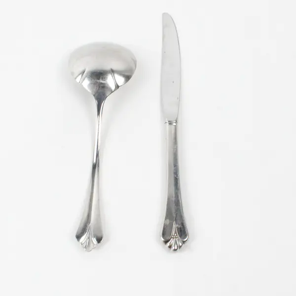 Lot of 2 Oneida Royal Flute Serving Ladle Dinner Knife Flatware