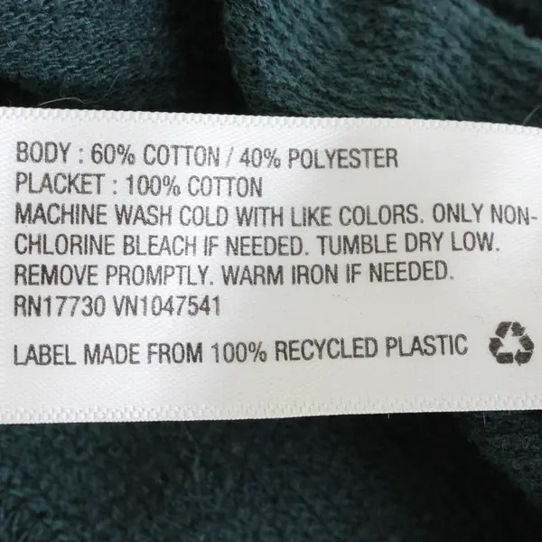 Goodfellow & Co. Men's M Dark Green Long Sleeve Cotton Blend Pullover Shirt