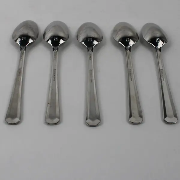 Lot Of 5 Oneida Silver Chroma (Stainless) Flatware Soup Spoons 7.25" Long