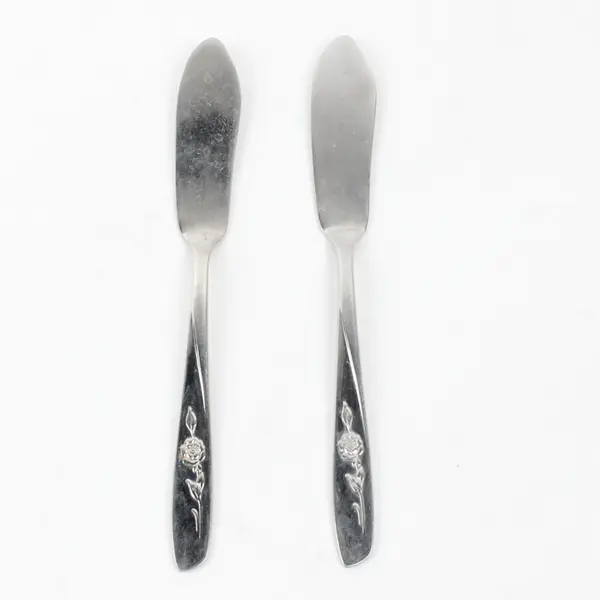 Lot of 2 Oneida Wm A Rogers Sweet Briar Stainless Butter Knife Flatware