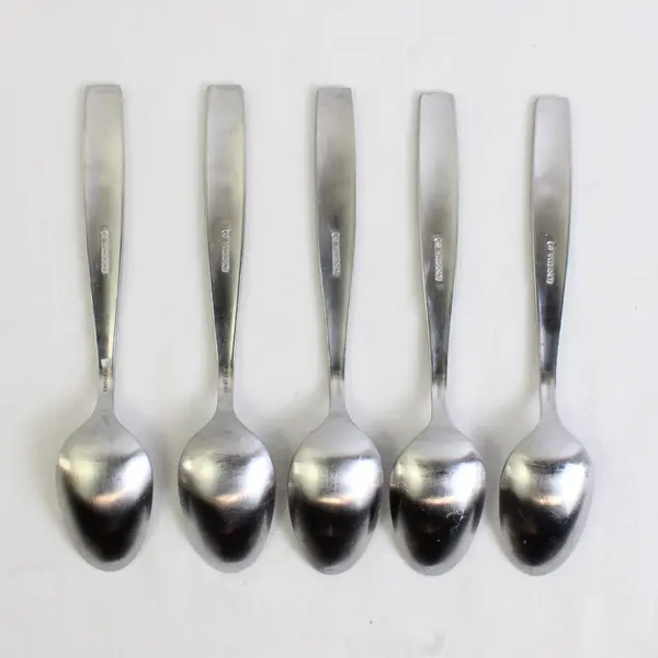 Lot Of 5 Oneida Silver Cannon (Stainless) Flatware Soup Spoons  7.25" Long