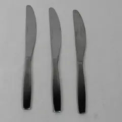 Lot Of 3 Oneida Silver Cannon (Stainless) Flatware Dinner Knives 9.75" Long