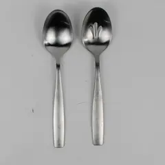 Lot Of 2 Oneida Silver Cannon (Stainless) Flatware Serving Spoon 9" Long