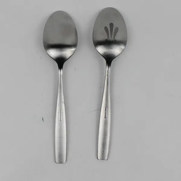 Lot Of 2 Oneida Silver Cannon (Stainless) Flatware Serving Spoon 9" Long