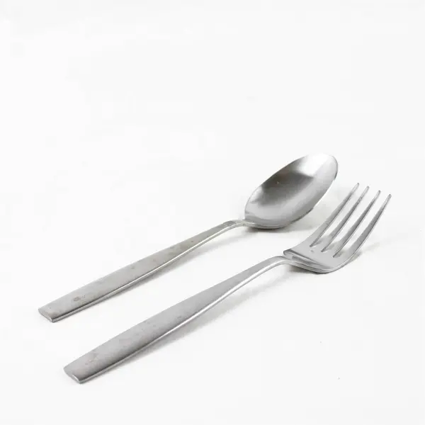 Lot Of 3 Oneida Silver Cannon (Stainless) Flatware Serving Spoon & Fork 9" Long