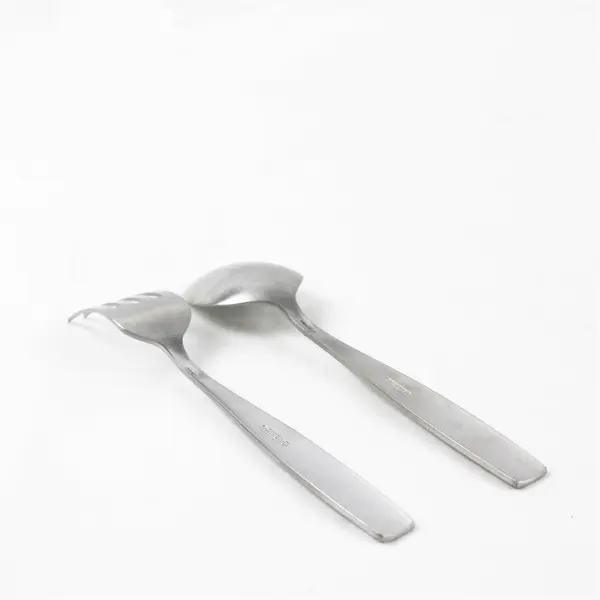Lot Of 3 Oneida Silver Cannon (Stainless) Flatware Serving Spoon & Fork 9" Long