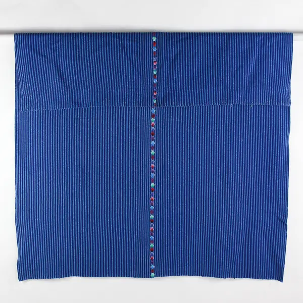 Handmade Woven Throw Blanket Multiple Shades of Blue Striped 52"Wx62"L