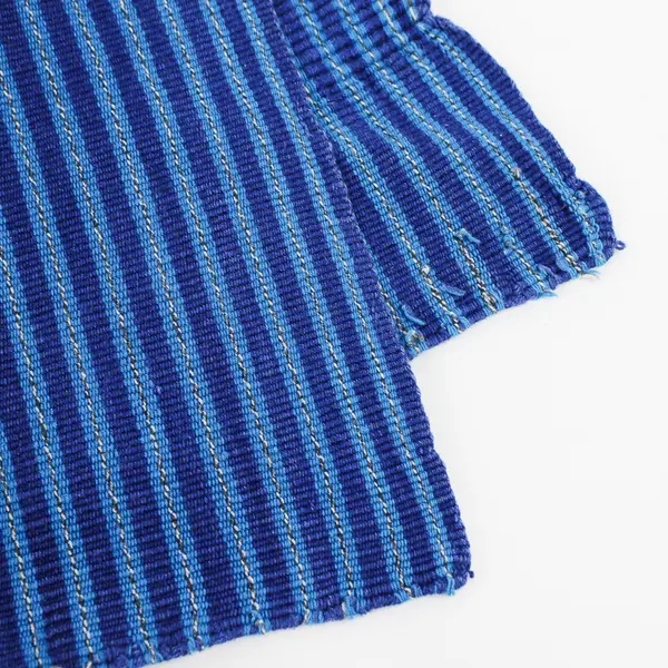 Handmade Woven Throw Blanket Multiple Shades of Blue Striped 52"Wx62"L