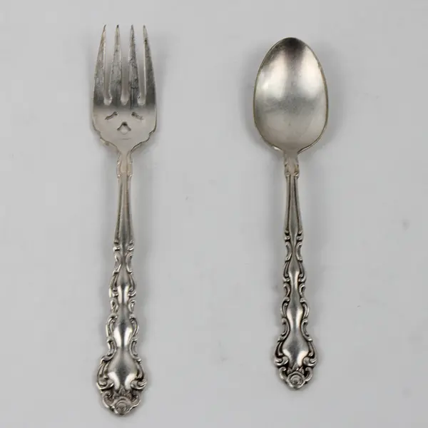 Lot of 2 Oneida Community Beethoven Silverplate Salad Fork Teaspoon Flatware