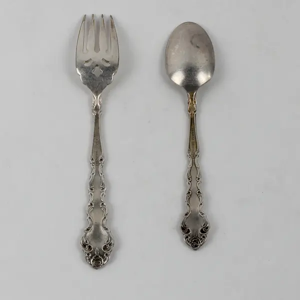 Lot of 2 Oneida Community Beethoven Silverplate Salad Fork Teaspoon Flatware