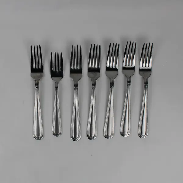 Lot Of 7 Oneida Silver Carranza (Stainless) Flatware 6 Dinner Forks & 1 Salad