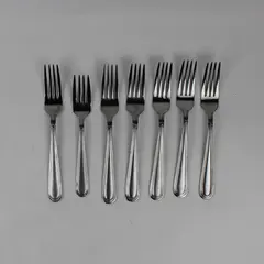 Lot Of 7 Oneida Silver Carranza (Stainless) Flatware 6 Dinner Forks & 1 Salad
