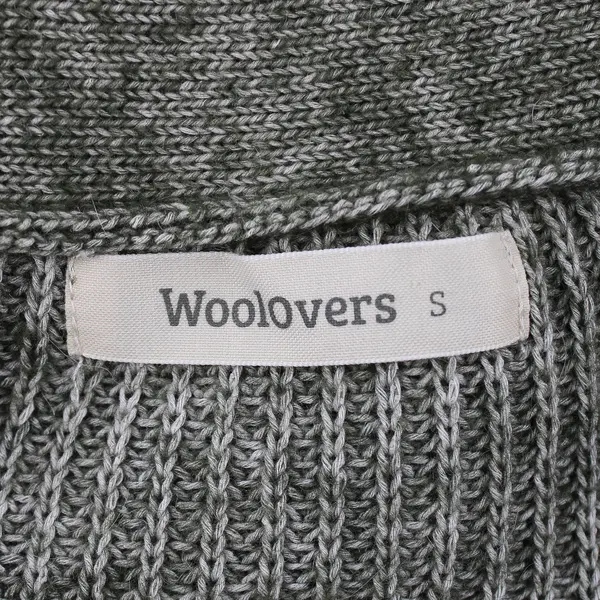 WoolOvers Women's S Heather Green Button Up Cardigan Cotton/Wool/Alpaca