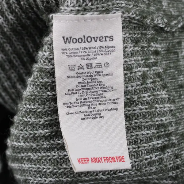 WoolOvers Women's S Heather Green Button Up Cardigan Cotton/Wool/Alpaca