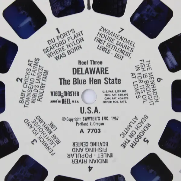View Master Single Reel A 7703 Delaware The Blue Hen State