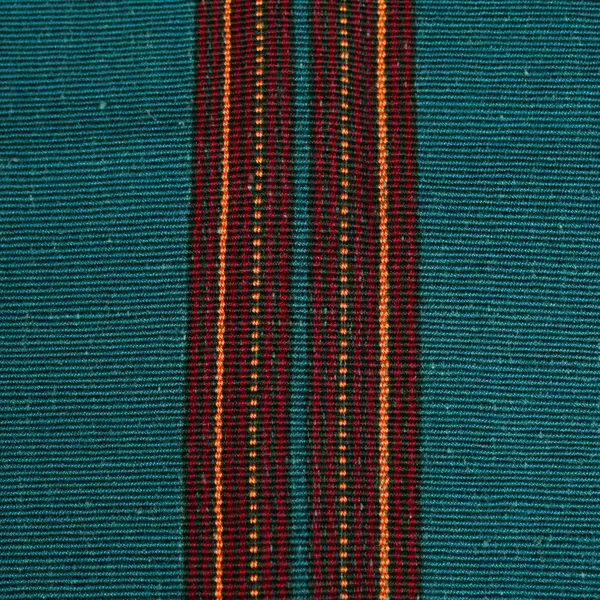 Handwoven Green/Red/Orange Striped Rug with Fringe 52"Lx24"W