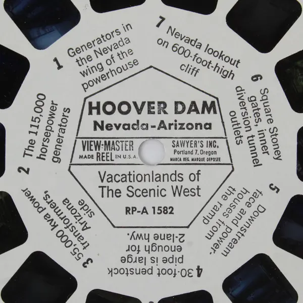 View Master Single Reel RP-A 1582 Hoover Dam Nevada-Arizona 