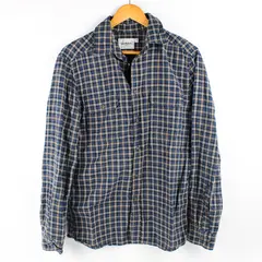 Goodfellow & Co Men's M Blue and Orange Plaid Long Sleeve Button Up Shirt