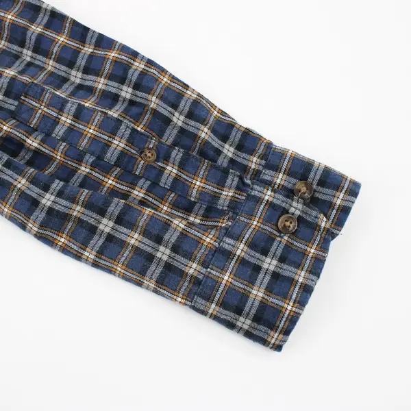 Goodfellow & Co Men's M Blue and Orange Plaid Long Sleeve Button Up Shirt