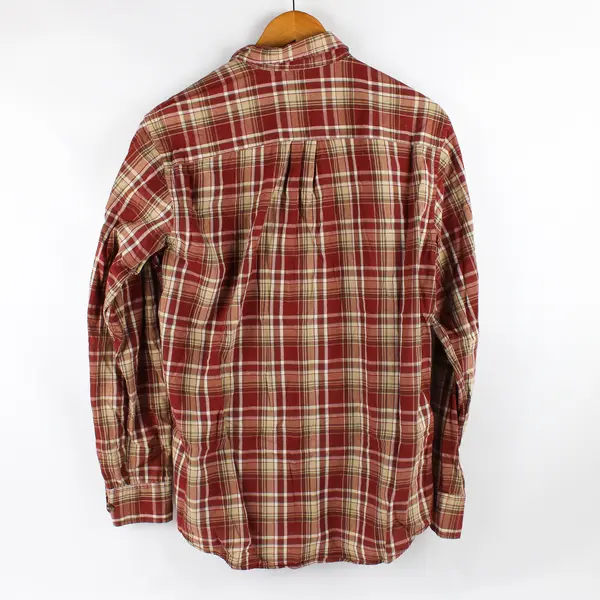 G.H. Bass & Co. Men's S Orange/Red Plaid Long Sleeve Button Up Shirt