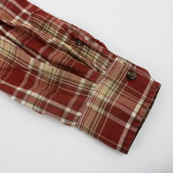 G.H. Bass & Co. Men's S Orange/Red Plaid Long Sleeve Button Up Shirt