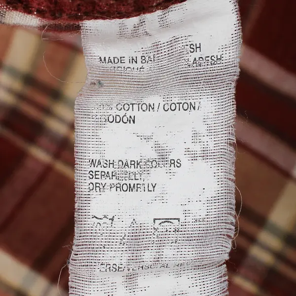 G.H. Bass & Co. Men's S Orange/Red Plaid Long Sleeve Button Up Shirt