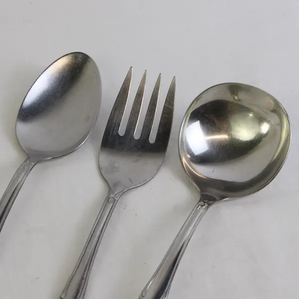 Lot Of 3 Oneida Silver Plantation (Stainless) Flatware Serving Fork, Spoon Ladle