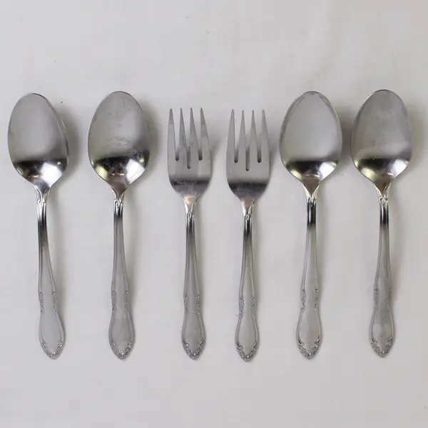 Lot Of 6 Oneida Silver Plantation (Stainless) Flatware Soup Spoons 2 Salad Forks