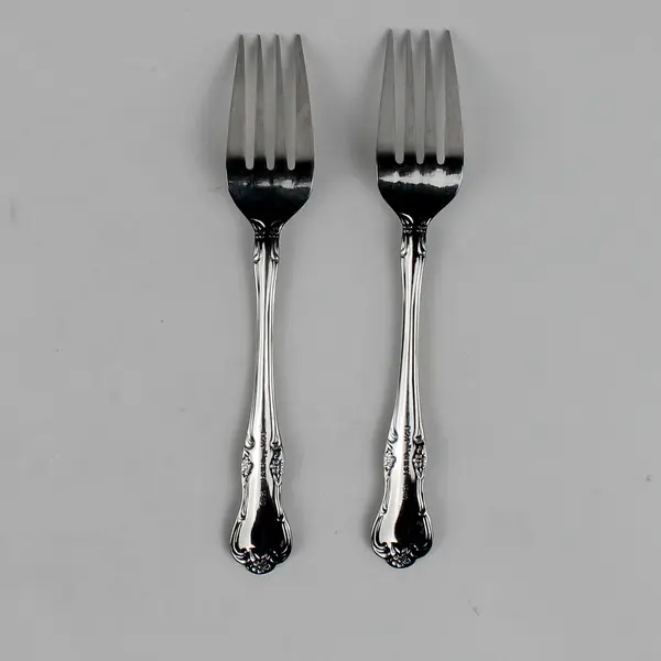 Lot of 2 RSVP RXV14 Salad Forks 18/10 Stainless Glossy Flatware 6.75" Long
