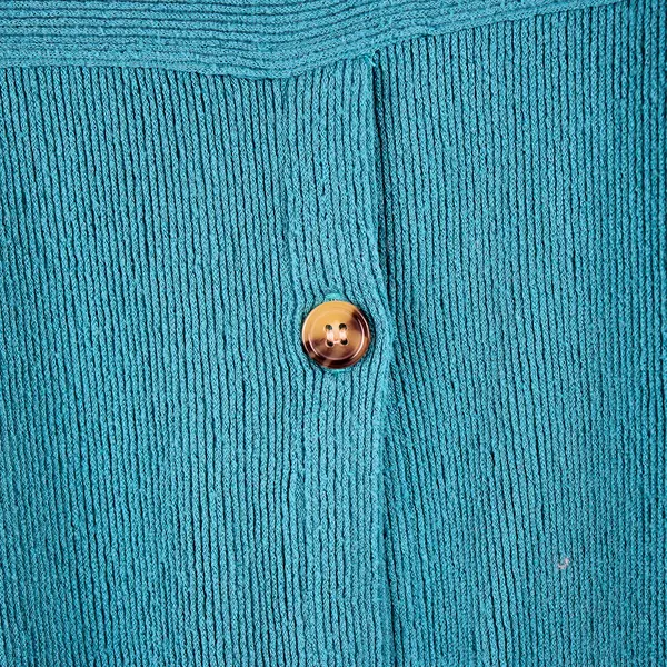 Retrology Women's XL Teal Half Sleeve Functional Button Open Slit Back Blouse