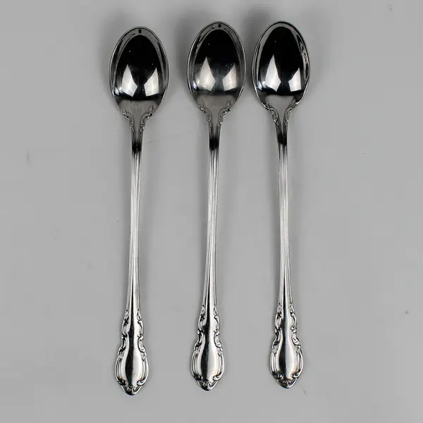 Lot Of 3 RSVP Wimberly Iced Tea Spoons Stainless Flatware 7.75" Long