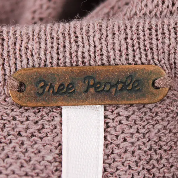 Free People Women's M/L Faded Brown Bianca Linen-Blend Long Tunic