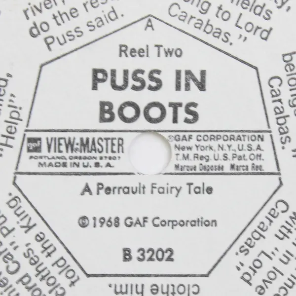 View Master Single Reel B 3202 Puss In Boots Reel Two 1968