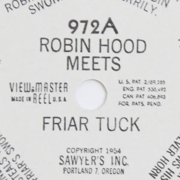 View Master Single Reel 972A Robin Hood Meets Friar Tuck 