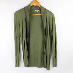 Merona Women's XS Green Knit Open Front Long Sleeve Cardigan