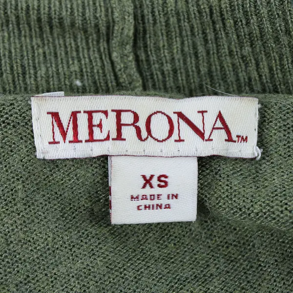 Merona Women's XS Green Knit Open Front Long Sleeve Cardigan