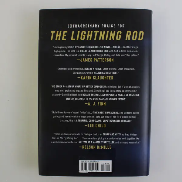 The Lightning Rod by Brad Meltzer A Zig & Nola Novel 2022 1st Edition HC DJ