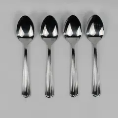Lot of 4 RSVP Justine  Teaspoon Stainless Flatware 6.25" Long