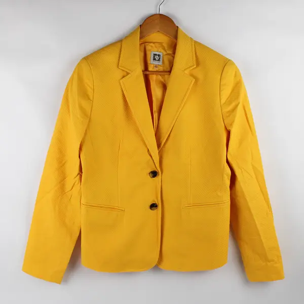 Anne Klein Women's 6 Bright Yellow Single Breasted Blazer Jacket