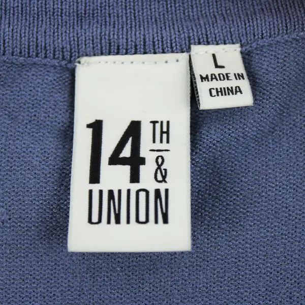 14th & Union Women's L Light Gray Half Sleeve Button Up Cardigan Sweater