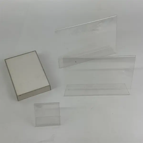 Lot of 4 Clear Plastic Photo or Signs Frames Assorted Sizes & Shapes