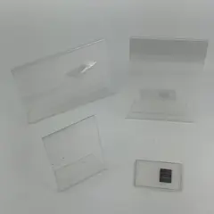 Lot of 4 Clear Plastic Photo or Signs Frames Assorted Sizes & Shapes