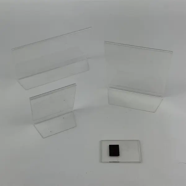 Lot of 4 Clear Plastic Photo or Signs Frames Assorted Sizes & Shapes