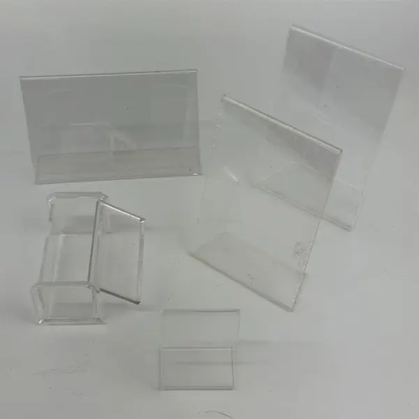 Lot of 5 Clear Plastic Photo or Signs Frames Assorted Sizes & Shapes