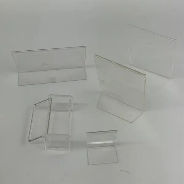 Lot of 5 Clear Plastic Photo or Signs Frames Assorted Sizes & Shapes