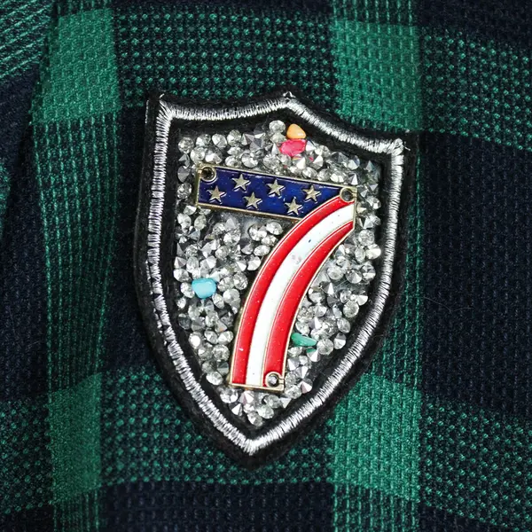 T&C.G Women's L Green Plaid Short Sleeve Fit & Flare Dress w/Pockets