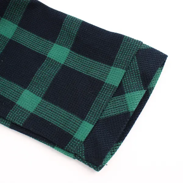 T&C.G Women's L Green Plaid Short Sleeve Fit & Flare Dress w/Pockets