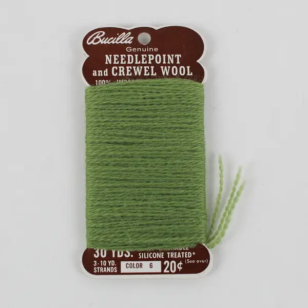 Lot of 2 Cards VTG Bucilla Needlepoint and Crewel Wool Yards Pink and Green