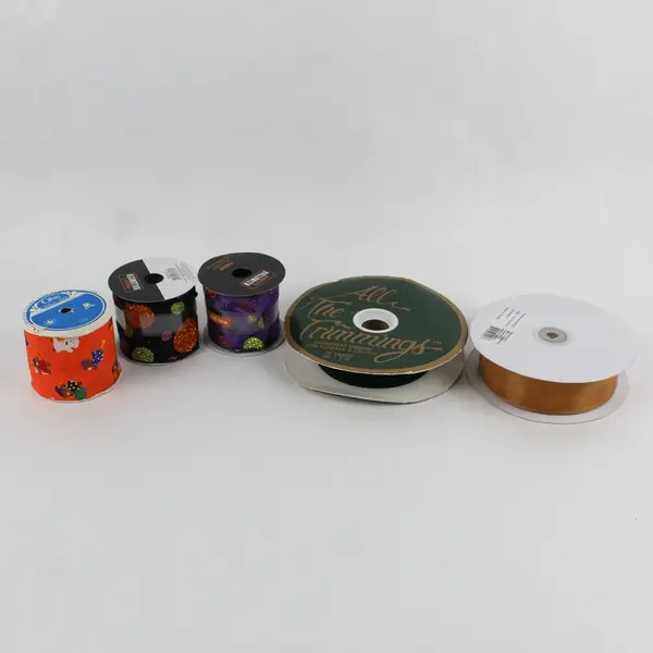 Lot of 5 New Ribbon Rolls Halloween and Autumnal